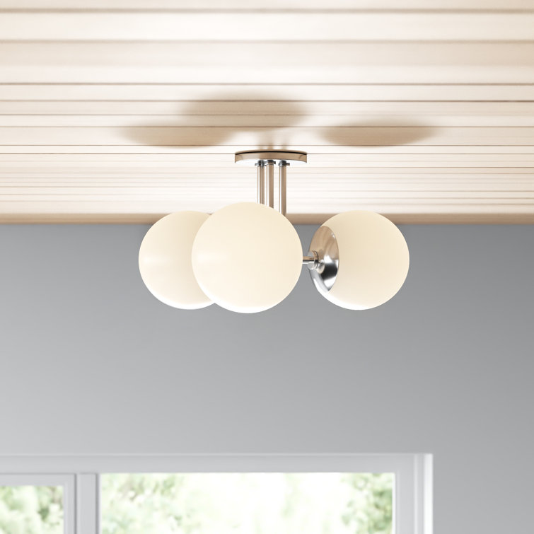 Luna Frosted Glass and Polished Nickel Globe Light