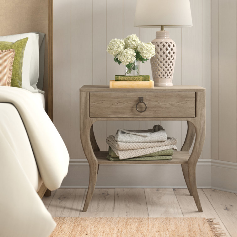 Sophie Transitional Single Drawer Nightstand in Warm Natural Oak