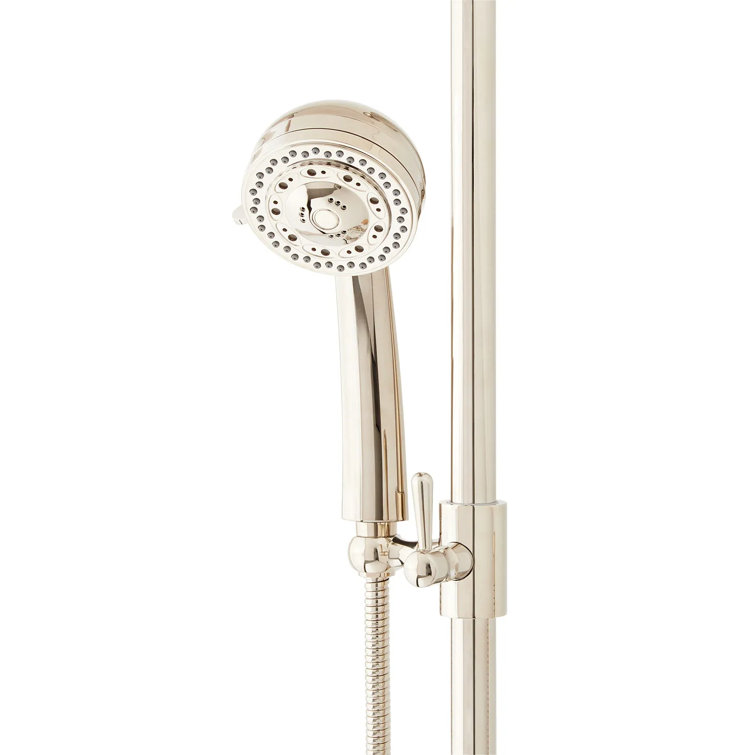 Polished Nickel Adjustable Height Multifunction Hand Shower with Slide Bar