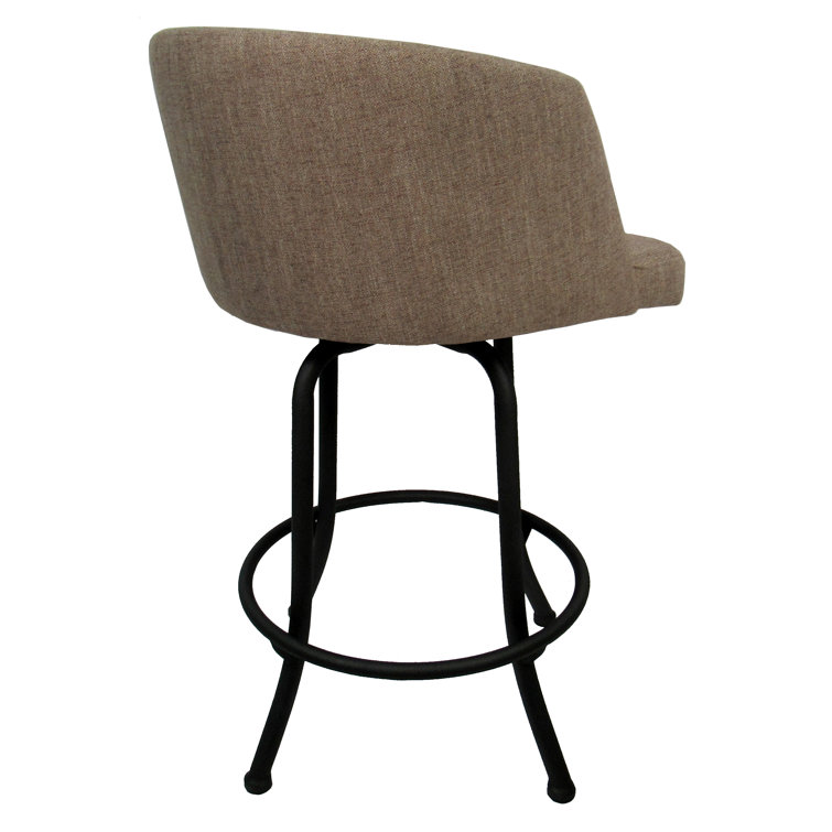 Joey Mojave Grey Swivel Counter Stool with Powder-Coated Metal Frame