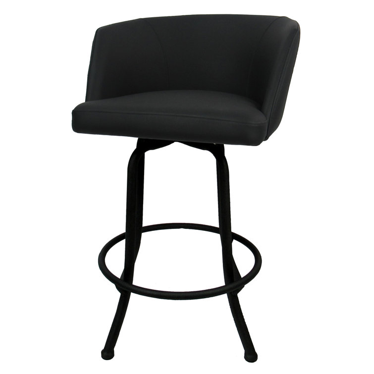 Joey Mojave Grey Swivel Counter Stool with Powder-Coated Metal Frame