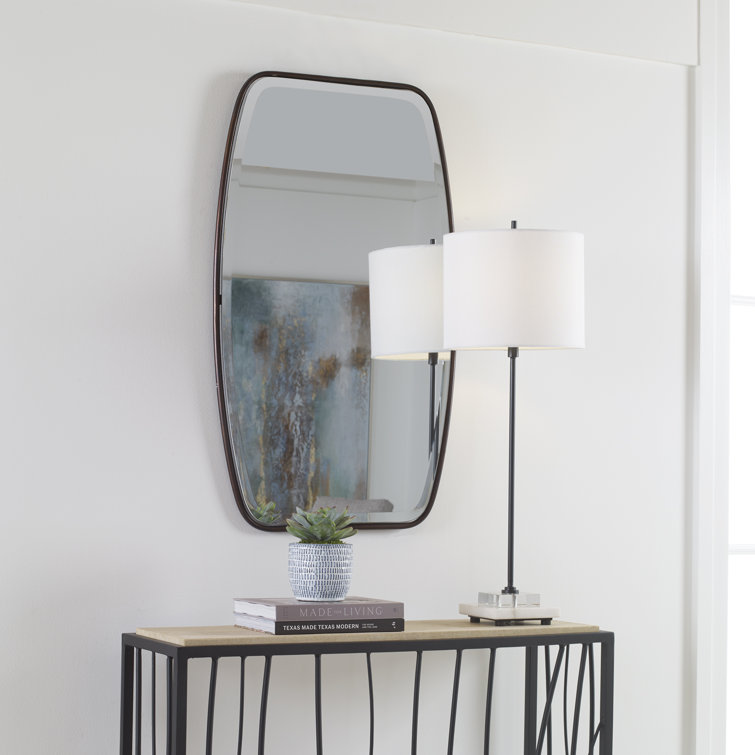 Dark Bronze Rectangular Beveled Wall Mirror
