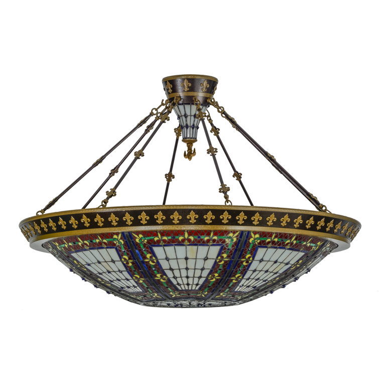 45" Multicolor Glass and Nickel Globe Pendant Light
