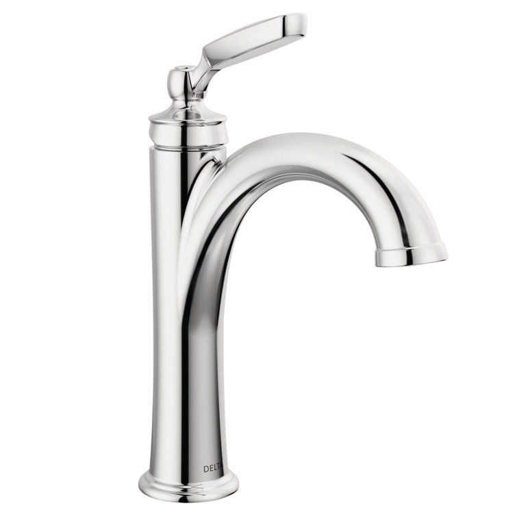 Chrome Single Handle Modern Bathroom Faucet with Drain Assembly