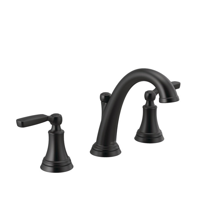 Elegant Matte Black 3-Hole Widespread Bathroom Faucet with Drain