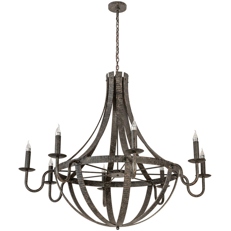 Elegant Chocolate 8-Light LED Candle Chandelier with Adjustable Height