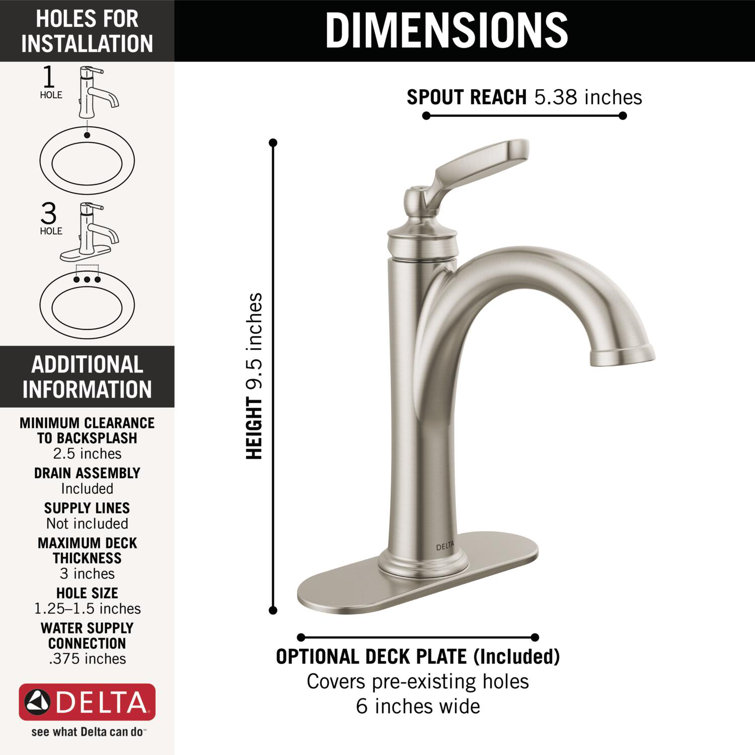Modern Stainless Steel Single Hole Bathroom Faucet with Drain Assembly