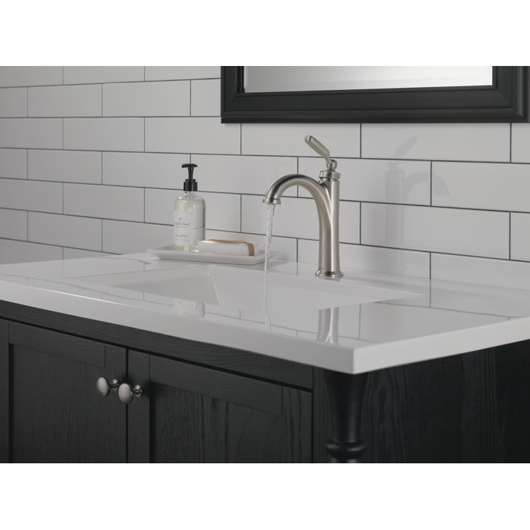 Modern Stainless Steel Single Hole Bathroom Faucet with Drain Assembly