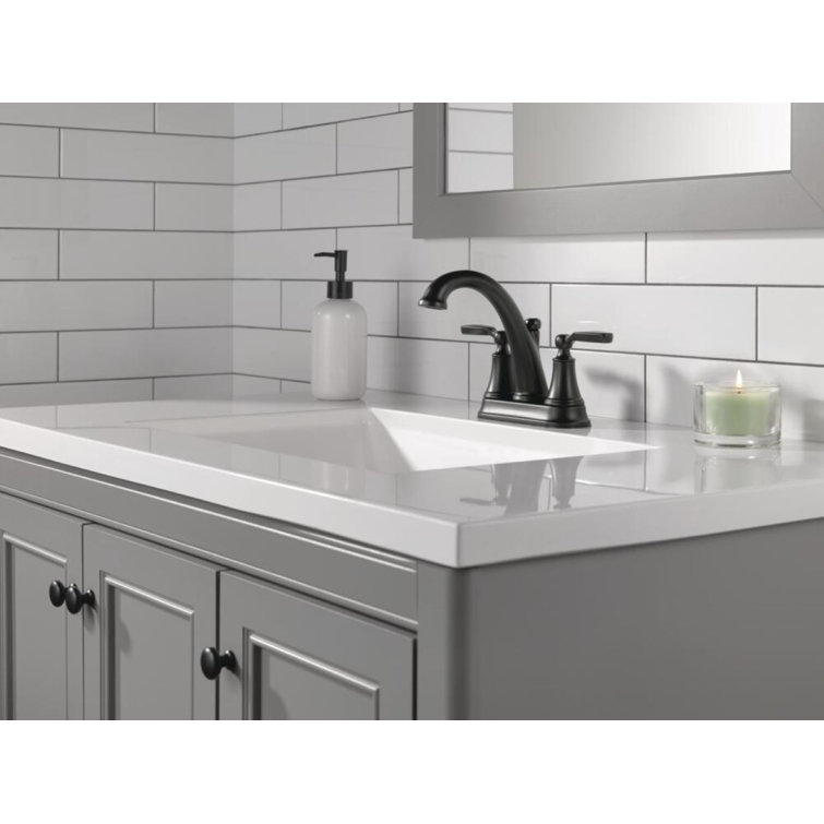 Matte Black Dual Handle Zinc Bathroom Faucet