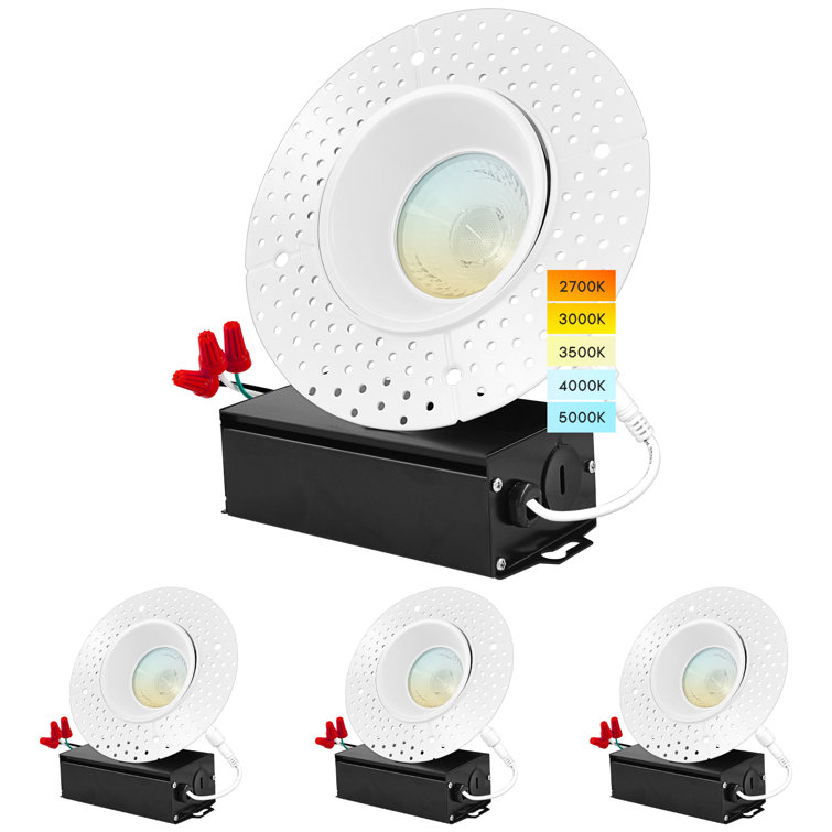 White Aluminum Trimless LED Recessed Lighting Kit