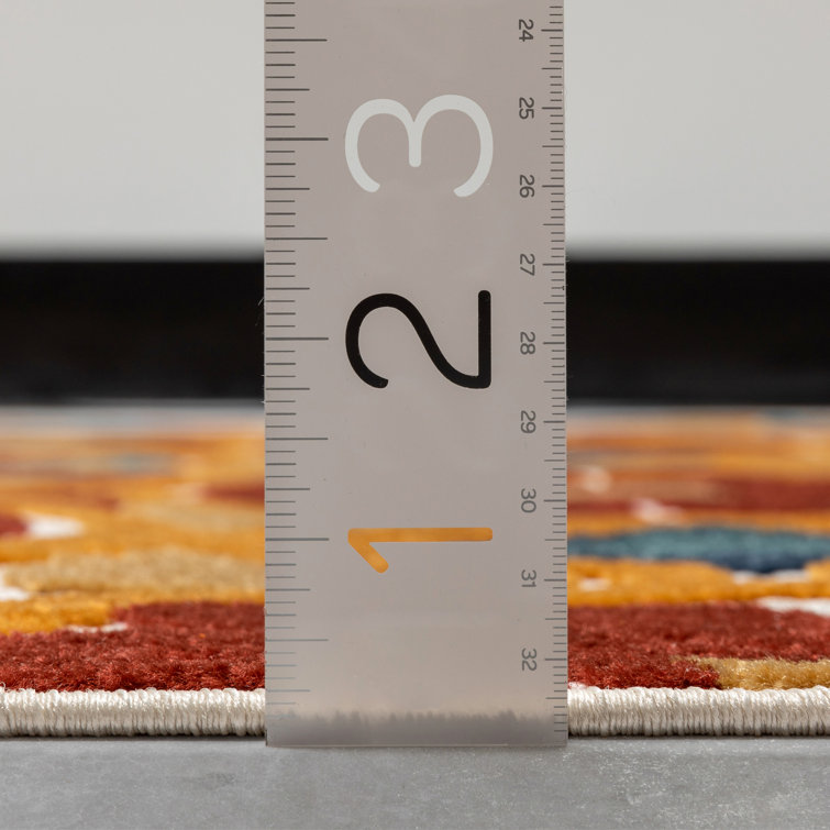 Dorado Red and Yellow Geometric 5' x 7' Outdoor Rug
