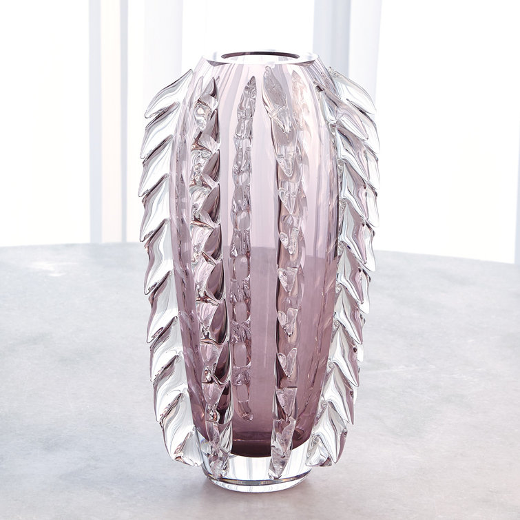 Purple Blown Glass Cylinder Decorative Table Vase