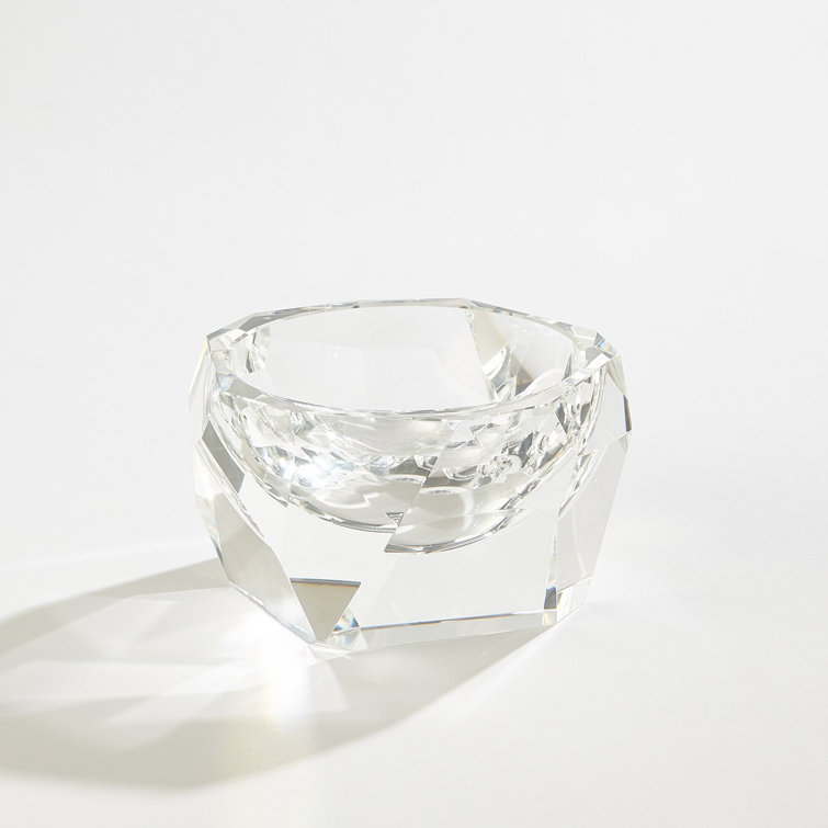 Clear Handcrafted Multi Facet Crystal Bowl