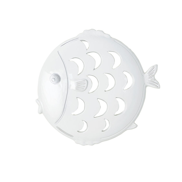 Matte White Ceramic Tropical Fish Wall Art