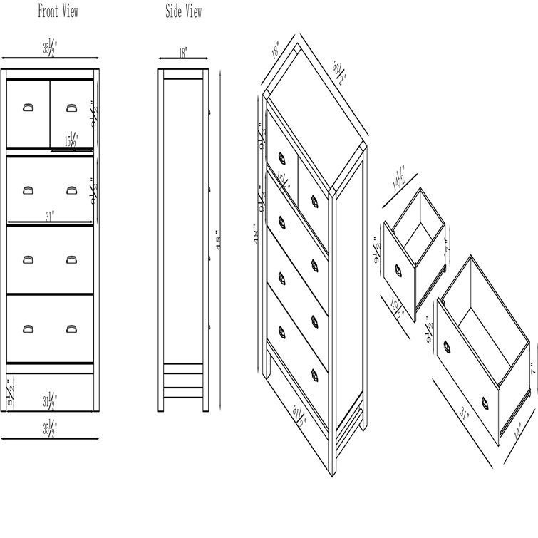 Arden Driftwood Gray Pine Wood 4-Piece King Bedroom Set