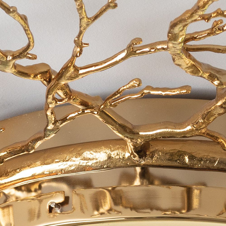 Hand-Polished Brass Twig 4-Light LED Drum Ceiling Fixture