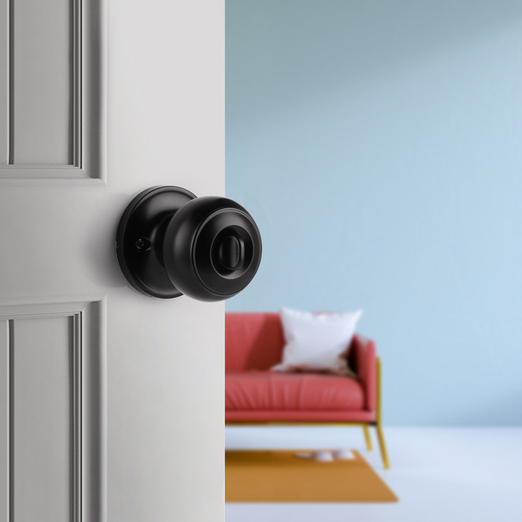 Black Stainless Steel Privacy Door Knobs Set of 6