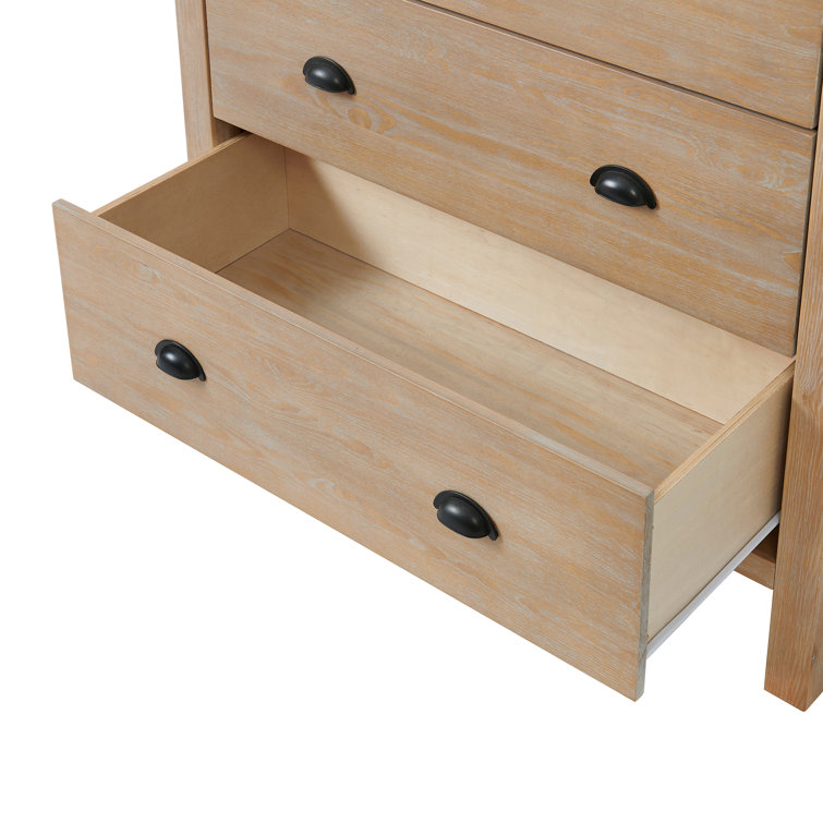 Arden Light Driftwood Solid Pine 5-Piece Bedroom Set with King Bed