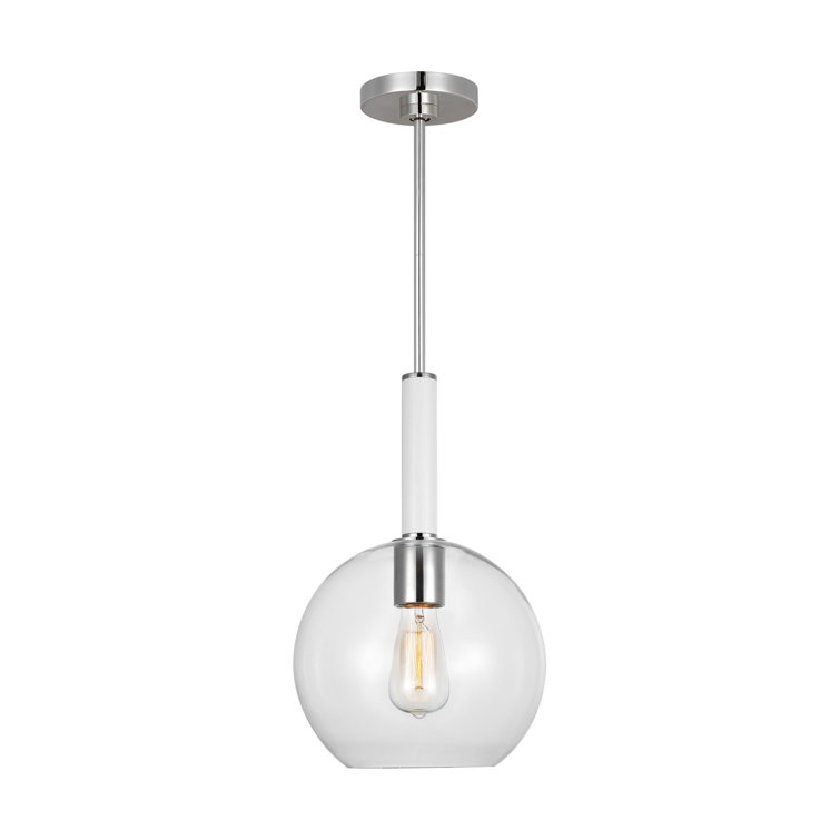 Monroe 16.5" Polished Nickel Round Glass Pendant Light