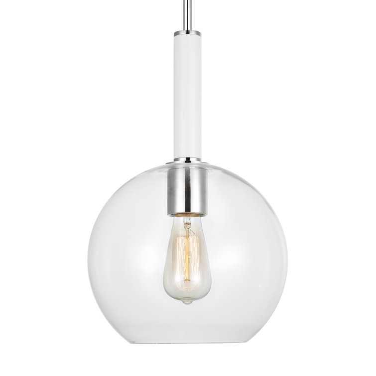 Monroe 16.5" Polished Nickel Round Glass Pendant Light