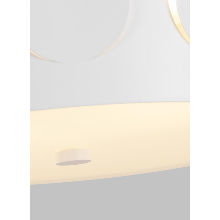 Dottie Matte White Polished Nickel Drum Flush Mount
