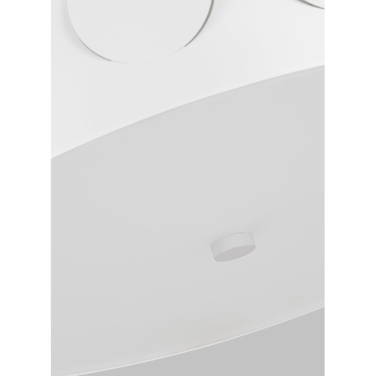 Dottie Matte White Polished Nickel Drum Flush Mount