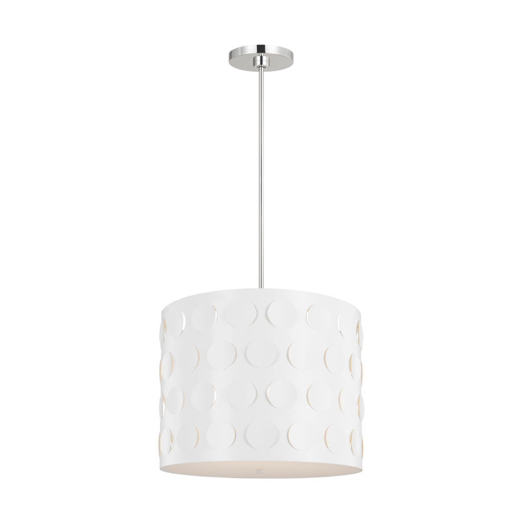 Dottie Polished Nickel 3-Light Drum Chandelier with Ambient Light Effect