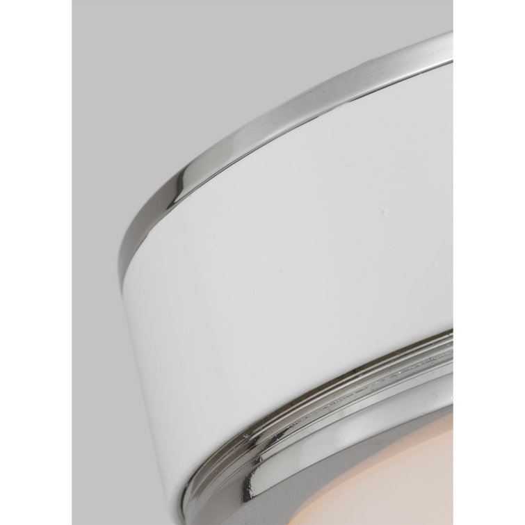 Monroe Polished Nickel LED Drum Flush Mount for Indoor/Outdoor