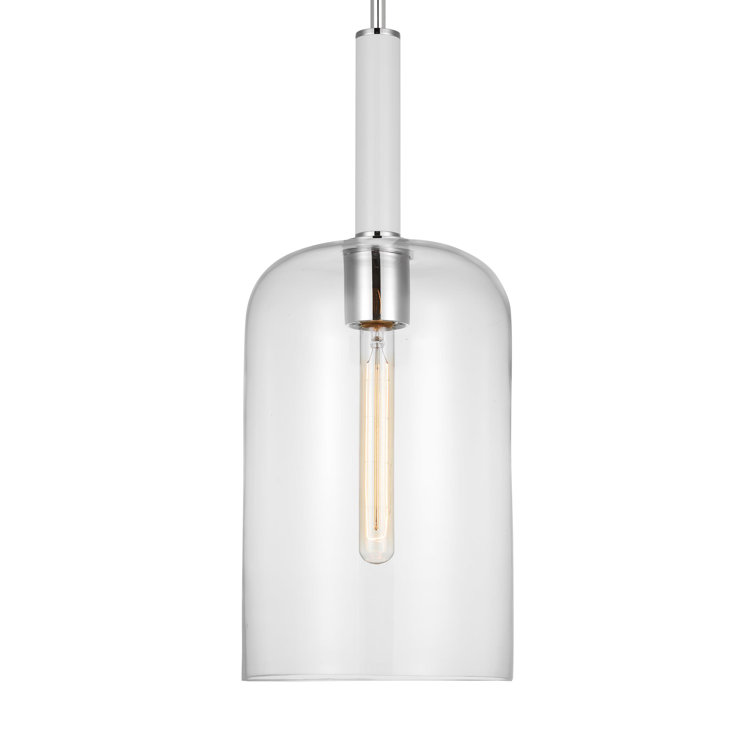 Monroe Polished Nickel Clear Glass Pendant Light