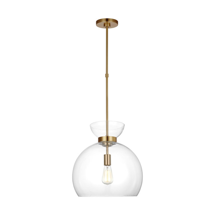 Londyn 28" Clear Glass and Brass Pendant Light