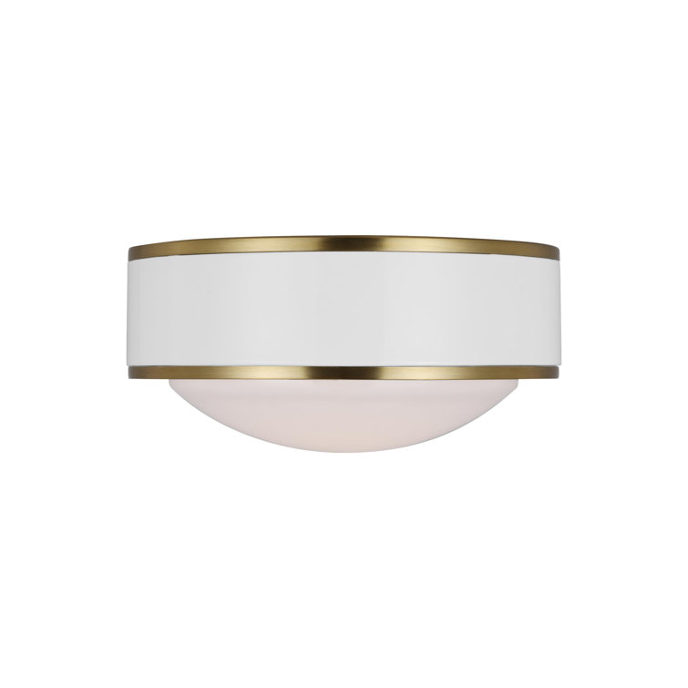 Monroe 5'' Polished Nickel Drum LED Flush Mount with Glass Accents