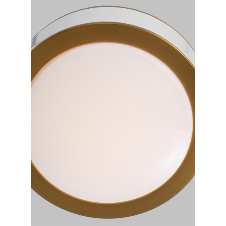 Monroe 5'' Polished Nickel Drum LED Flush Mount with Glass Accents