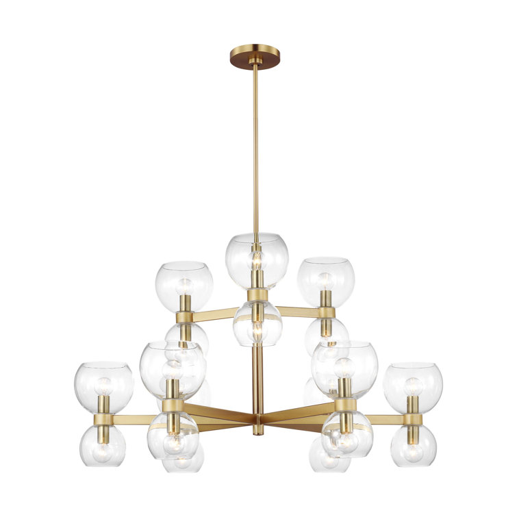 Londyn 22.25" Brass Outdoor Hanging Lantern with Clear Glass