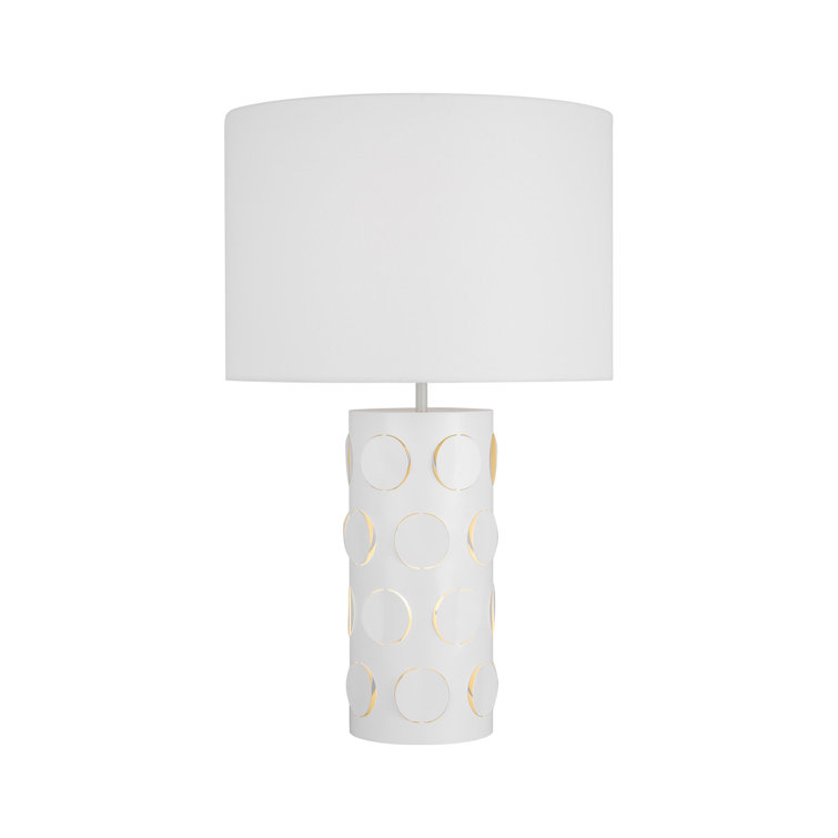 Dottie Matte White LED Table Lamp with Linen Shade