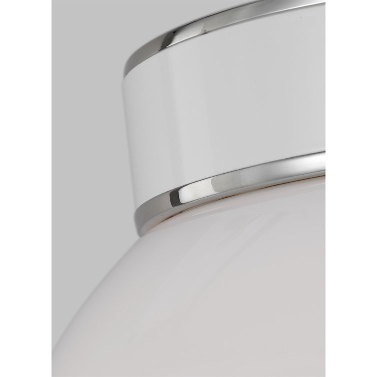 Elegant Polished Nickel and Glass Globe Flush Mount Light