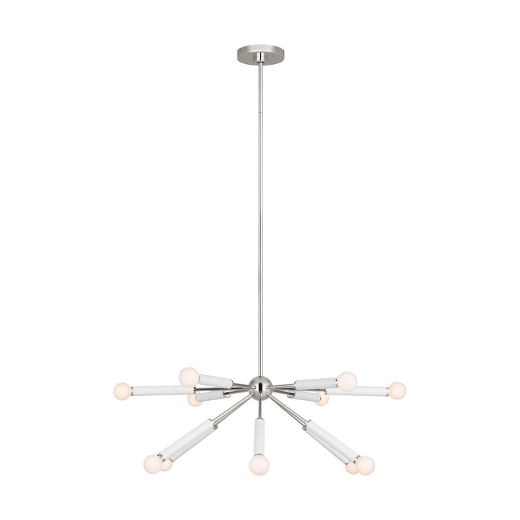 Polished Nickel 12-Light Sputnik Sphere Chandelier