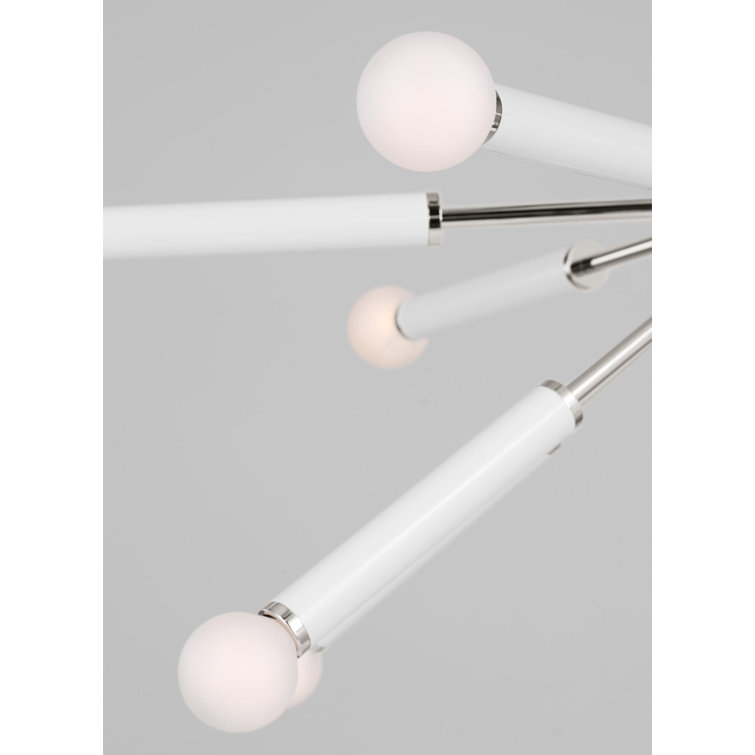 Polished Nickel 12-Light Sputnik Sphere Chandelier