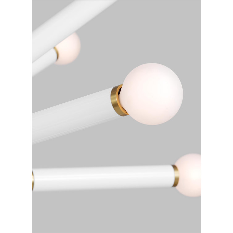 Burnished Brass 18-Light Sputnik Chandelier with Globe Bulbs