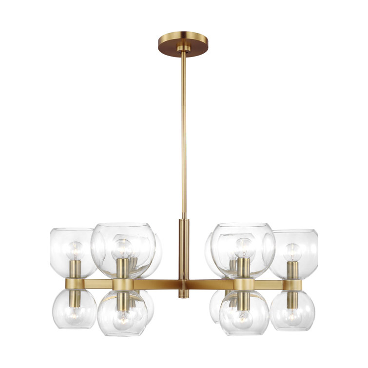 Londyn Burnished Brass 28" Modern Wagon Wheel Chandelier