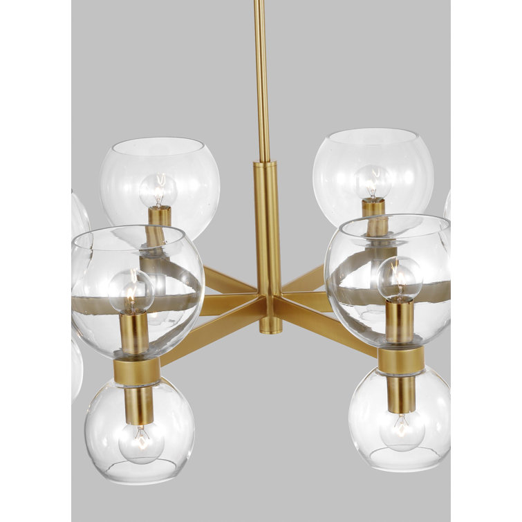 Londyn Burnished Brass 28" Modern Wagon Wheel Chandelier