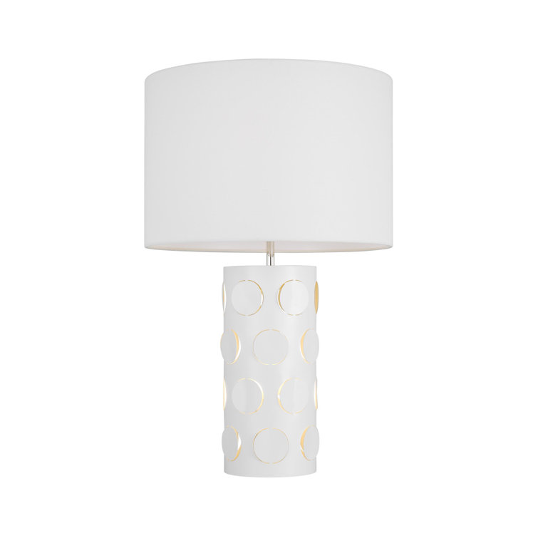 Dottie White Metal Table Lamp with Linen Shade