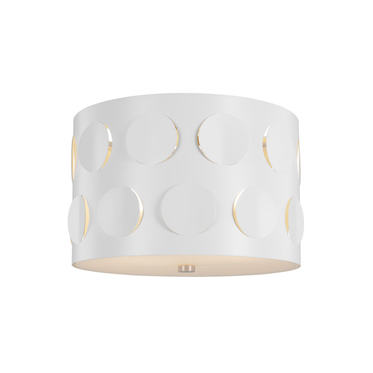 Dottie Polished Nickel Indoor/Outdoor LED Drum Flush Mount