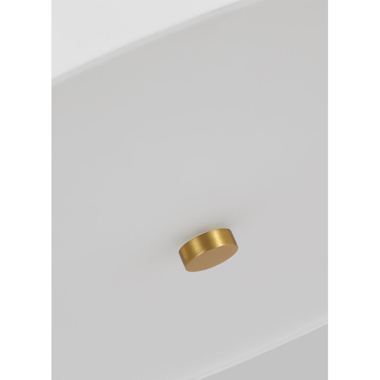 Burnished Brass Glass Drum Indoor/Outdoor Flush Mount