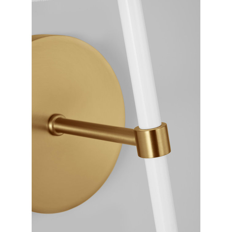 Elegant Monroe Dimmable Brass Wall Sconce with Linen Shade