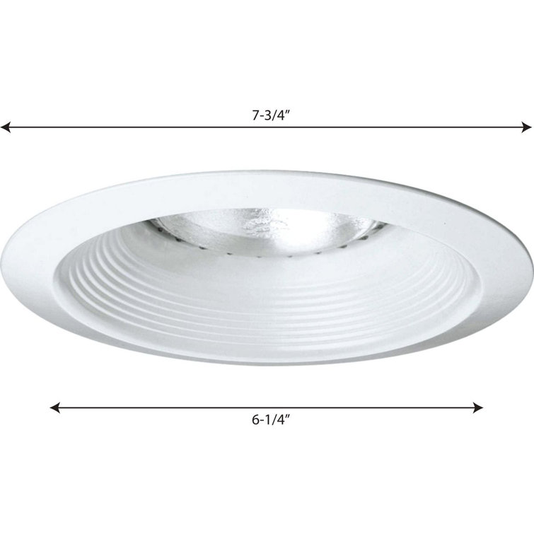 White Aluminum 6" Recessed Baffle Trim