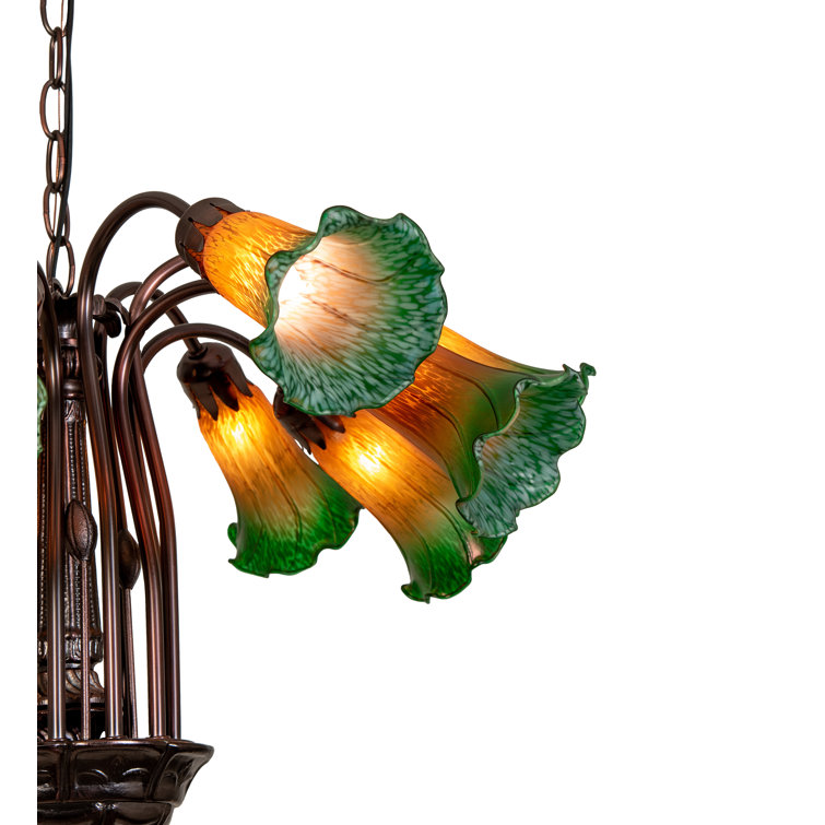 Mahogany Bronze Mini 12-Light Pond Lily Chandelier