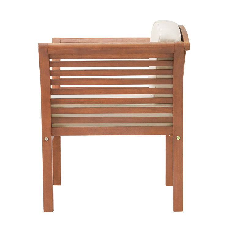 Natural Eucalyptus Wood Outdoor Chair with Cushions