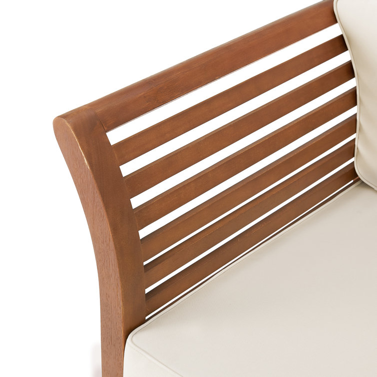 Natural Eucalyptus Wood Outdoor Chair with Cushions