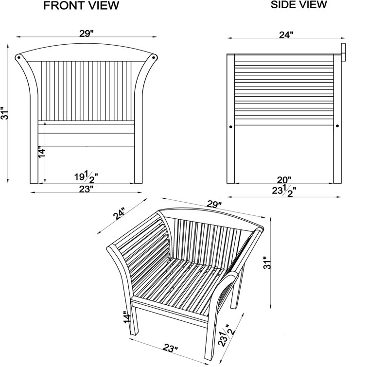 Natural Eucalyptus Wood Outdoor Chair with Cushions