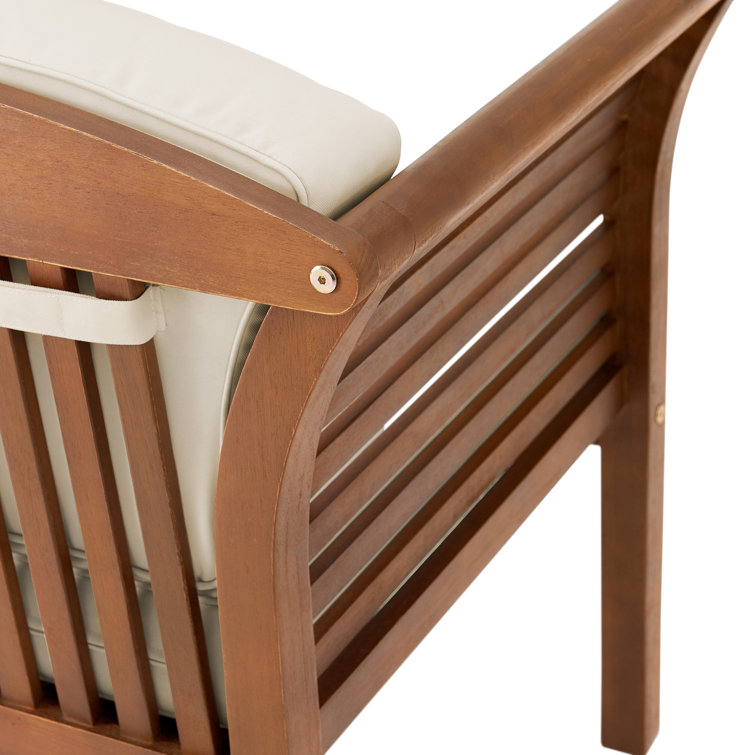 Natural Eucalyptus Wood Outdoor Chair with Cushions